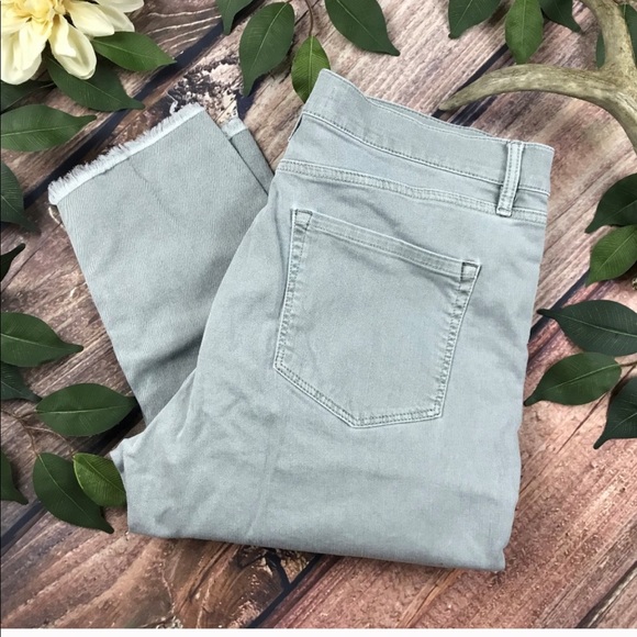 LOFT Denim - Loft light green raw hem skinny jean I2